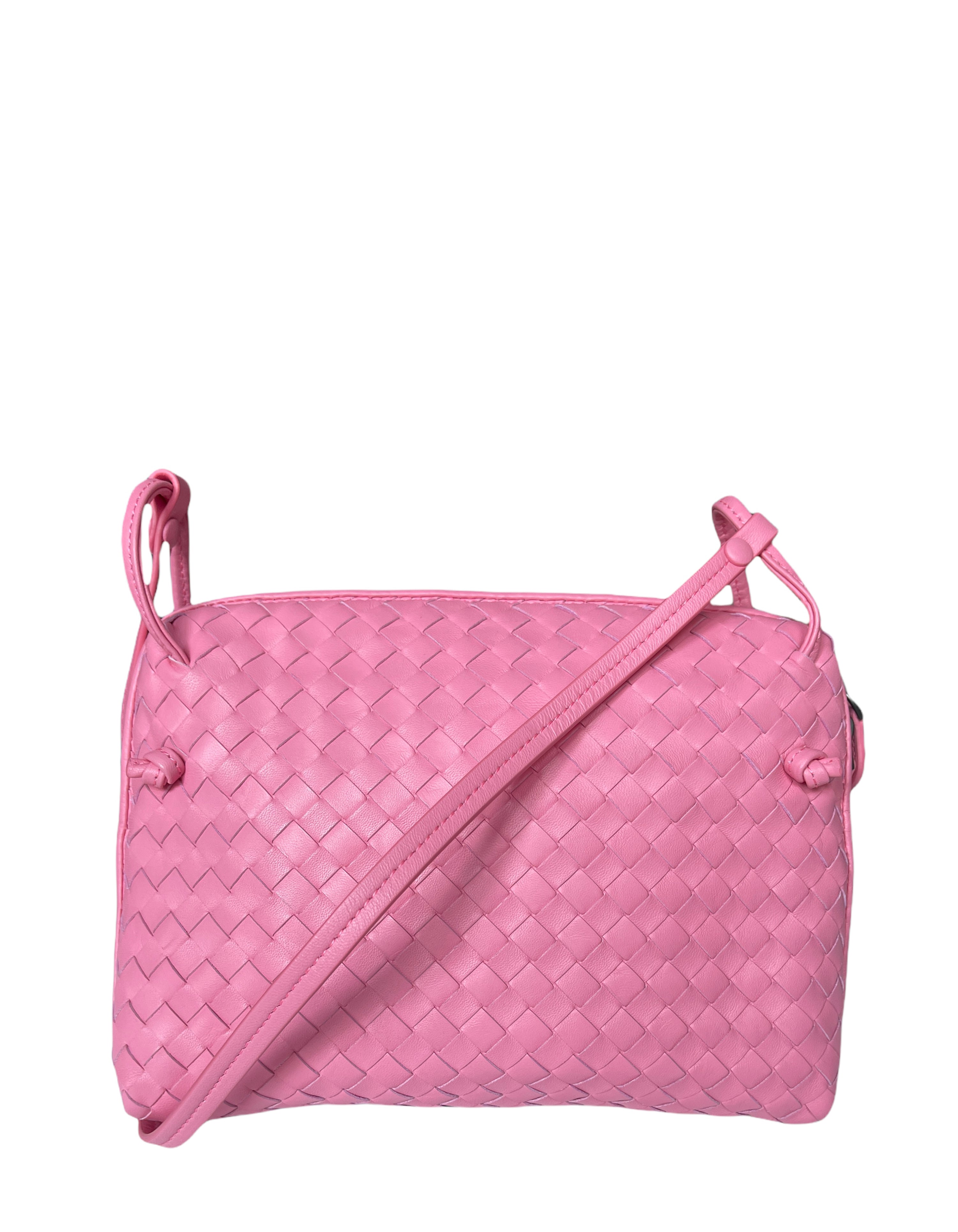 Bottega Veneta Nodini Crossbody Bag Intrecciato Nappa Small Pink 2419591