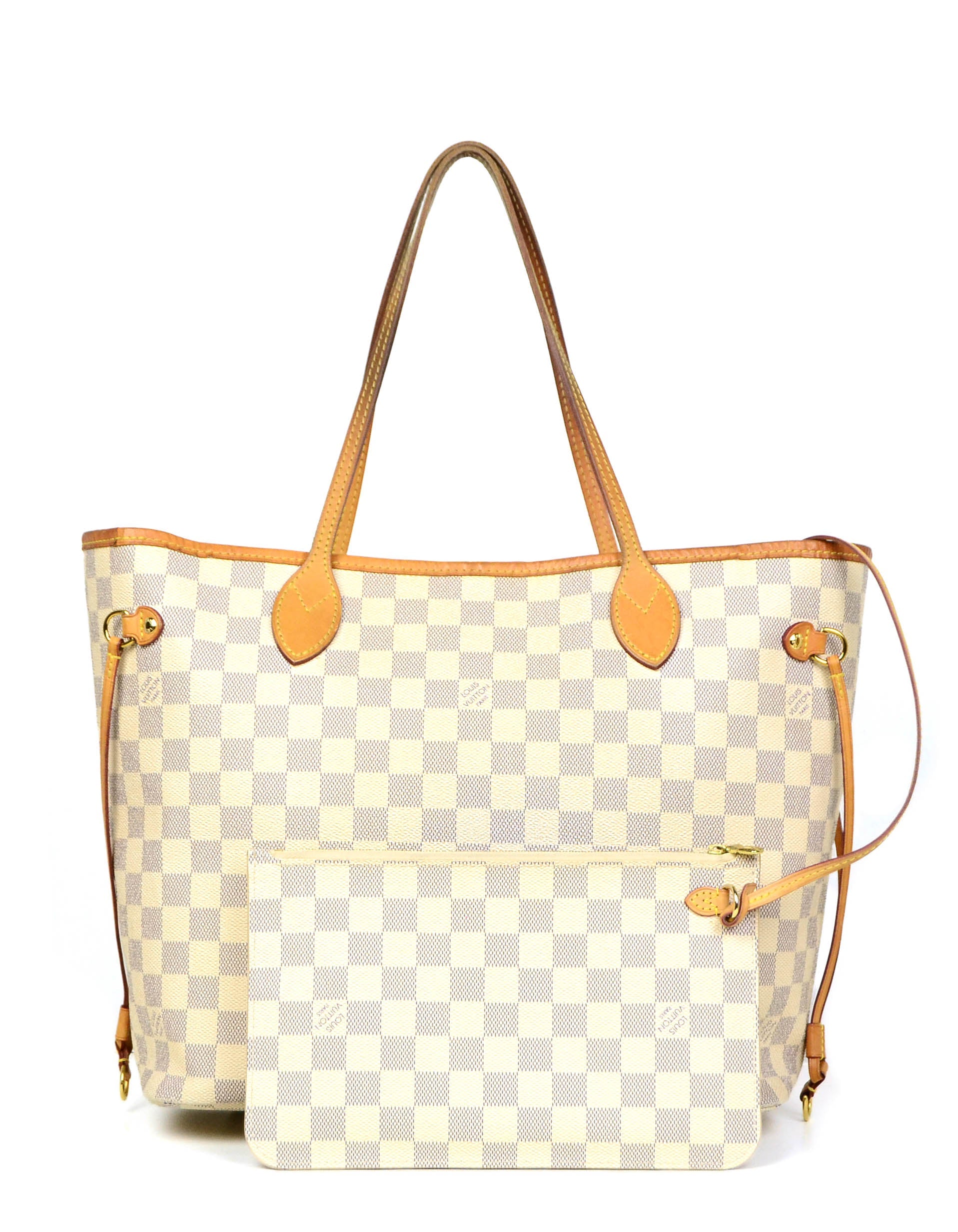 Louis Vuitton Neo Nevefull Damier Azur MM Beige Lining in Canvas/Vachetta  with Brass - US