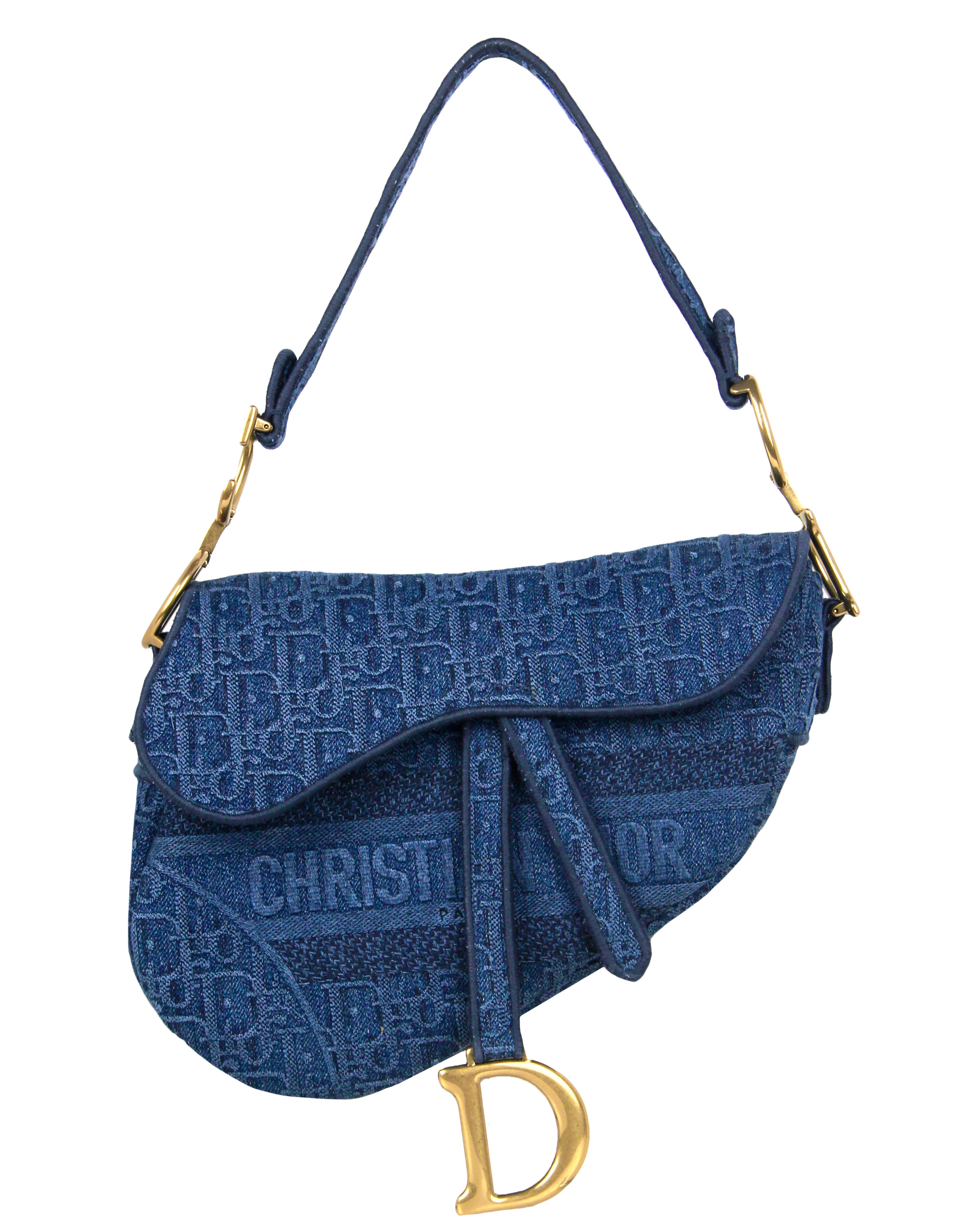 Christian Dior Denim Oblique Monogram Saddle Bag ASC Resale