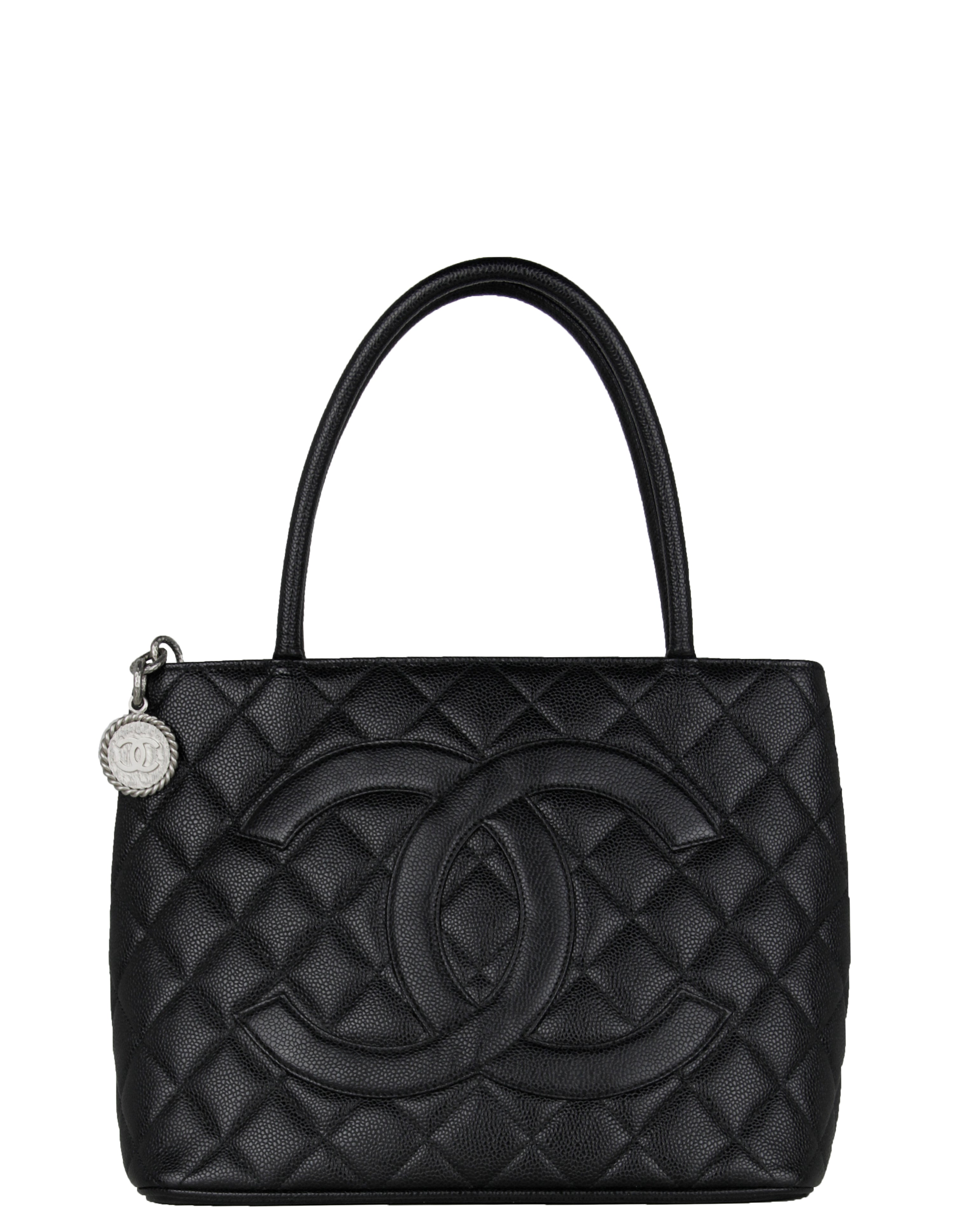 Chanel Pre-owned 2002 Medallion Leather Tote Bag - Black