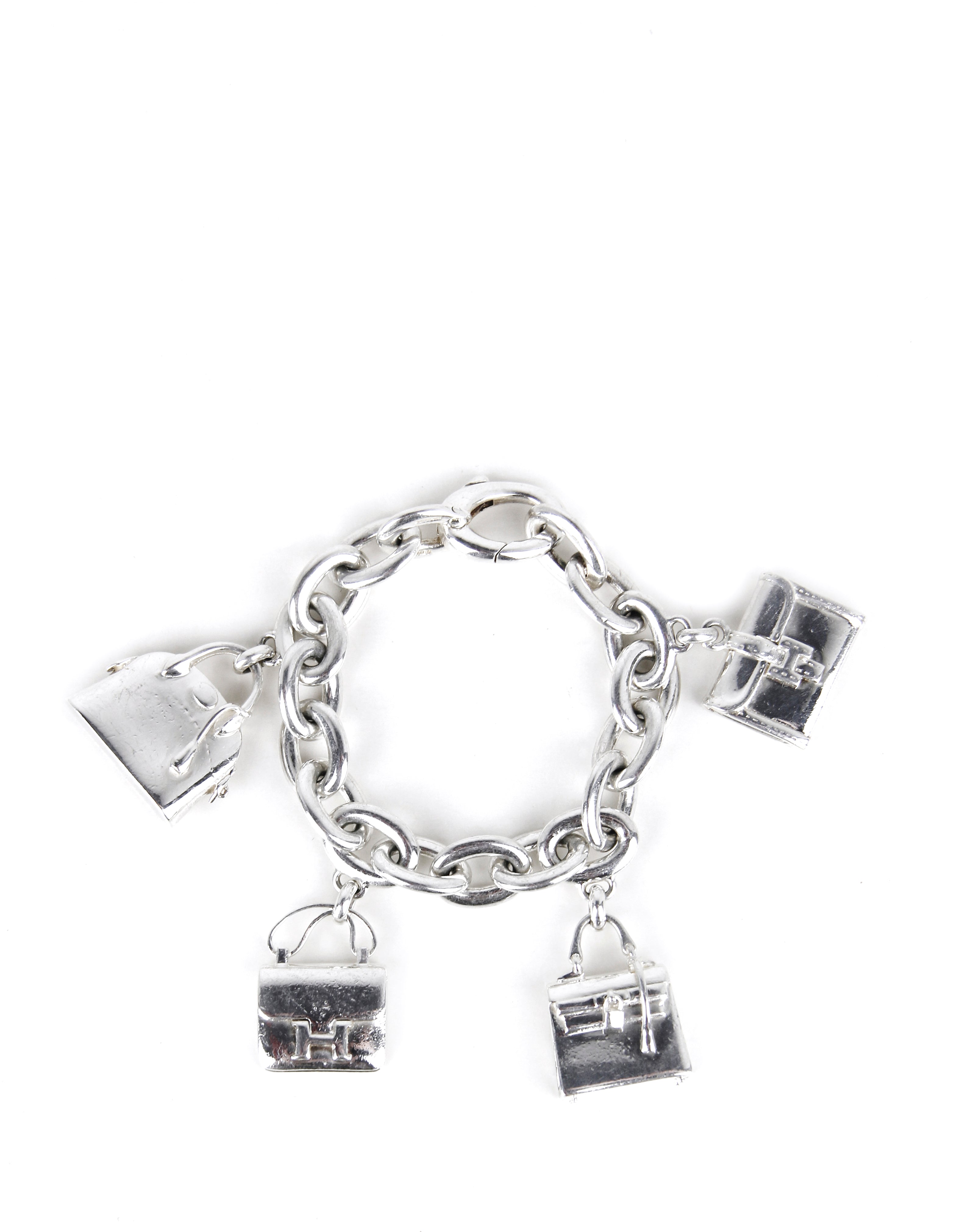 Hermes Sterling Silver Bag Charm Bracelet, 1stdibs.com