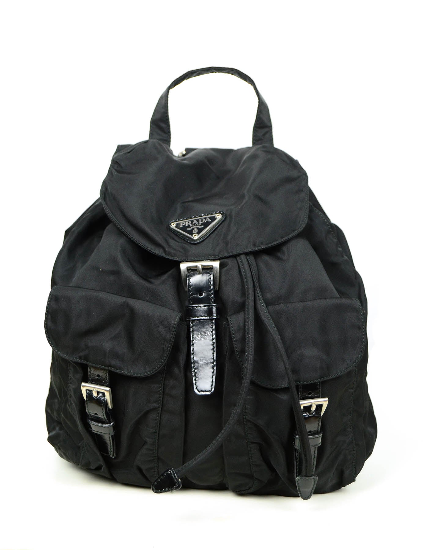 PRADA Black Nylon Backpack with Front Buckle Pockets Black Small Re-Nylon backpack | PRADA - United States main image 3
