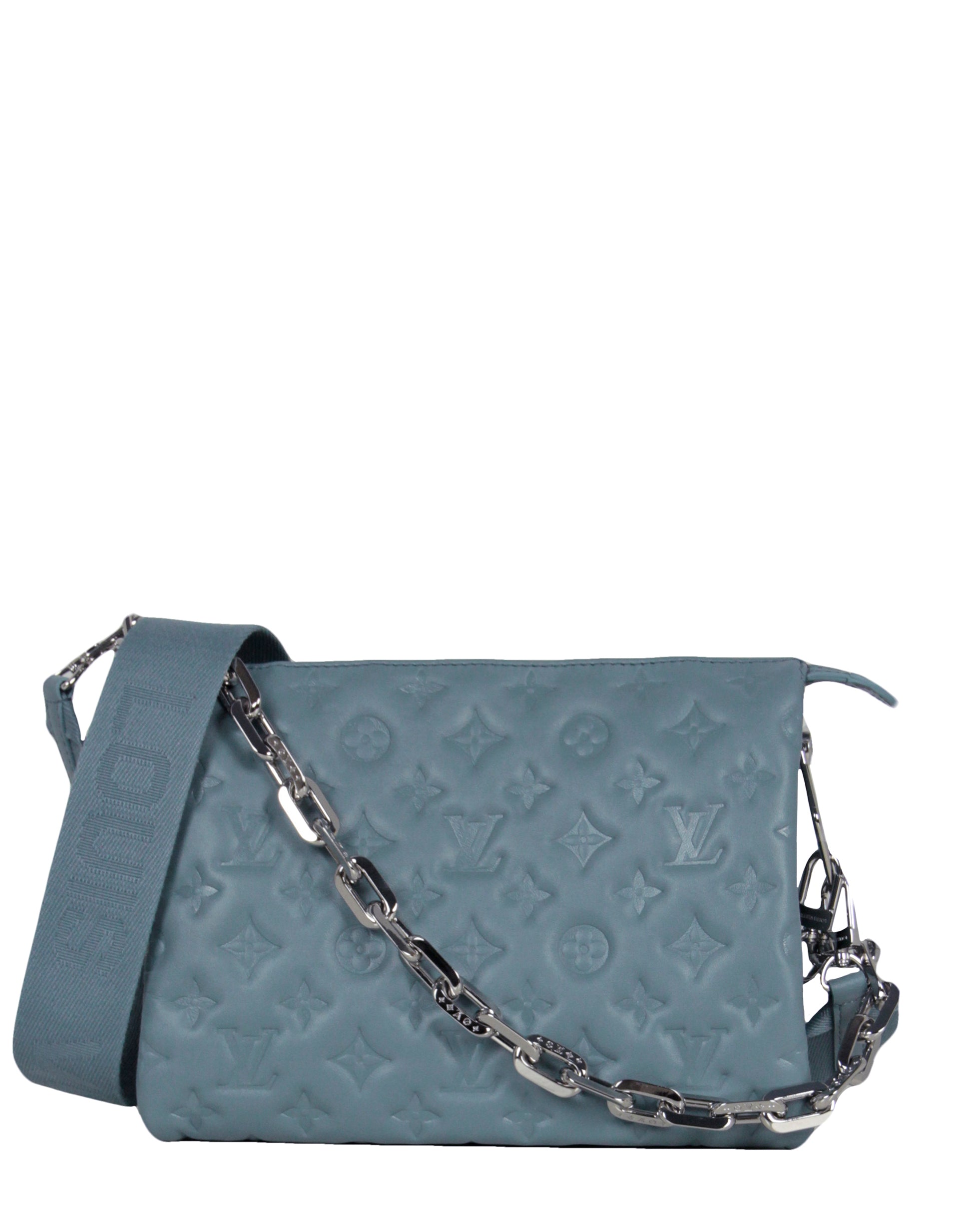 Louis Vuitton Coussin PM Blue Glacier Silver Chain Strap Shoulder Crossbody  Bag