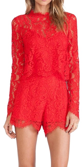 open lace back dress Ribbon Radiance Red Strapless Mini Dress - US 14 main image 0
