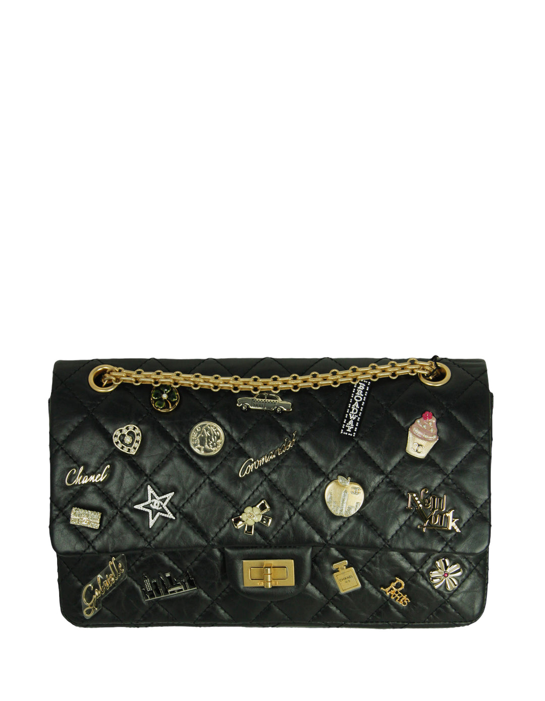 Chanel City Rock Medium Flap Black Goatskin Ruthenium Hardware