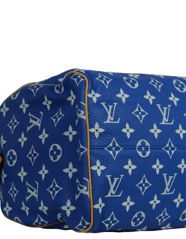 Louis Vuitton Blue Soft Calfskin Monogram Speedy P9 Louis Vuitton Blue Soft Calfskin Monogram Speedy P9