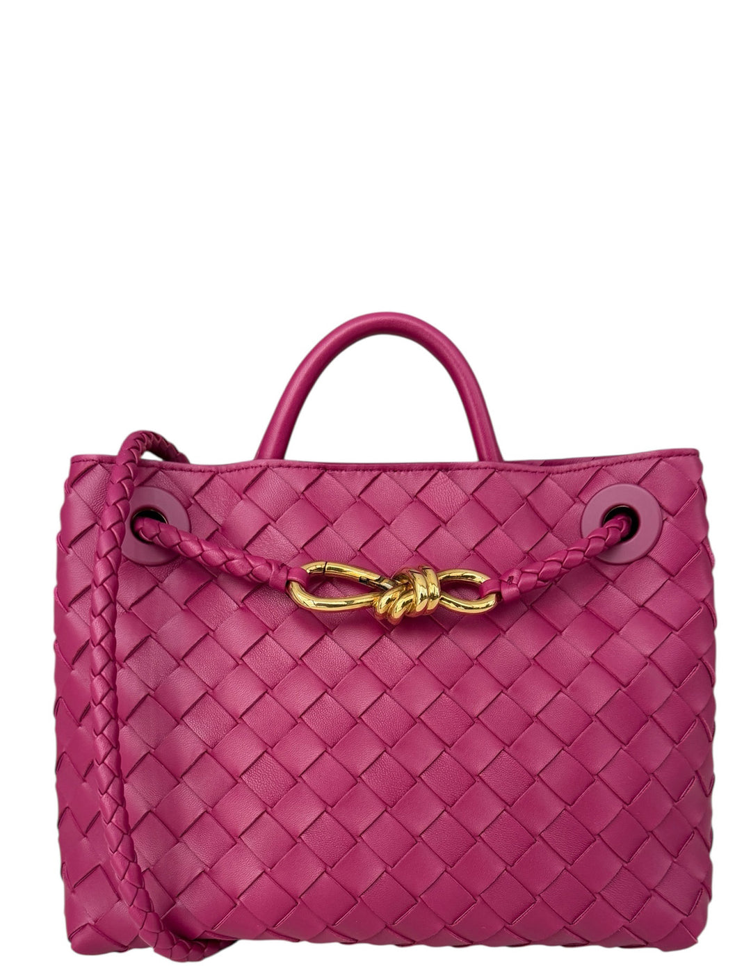 BOTTEGA VENETA 新品 未使用 ピンク Bottega Veneta Cinnabar Small Andiamo Tote – ASC Resale