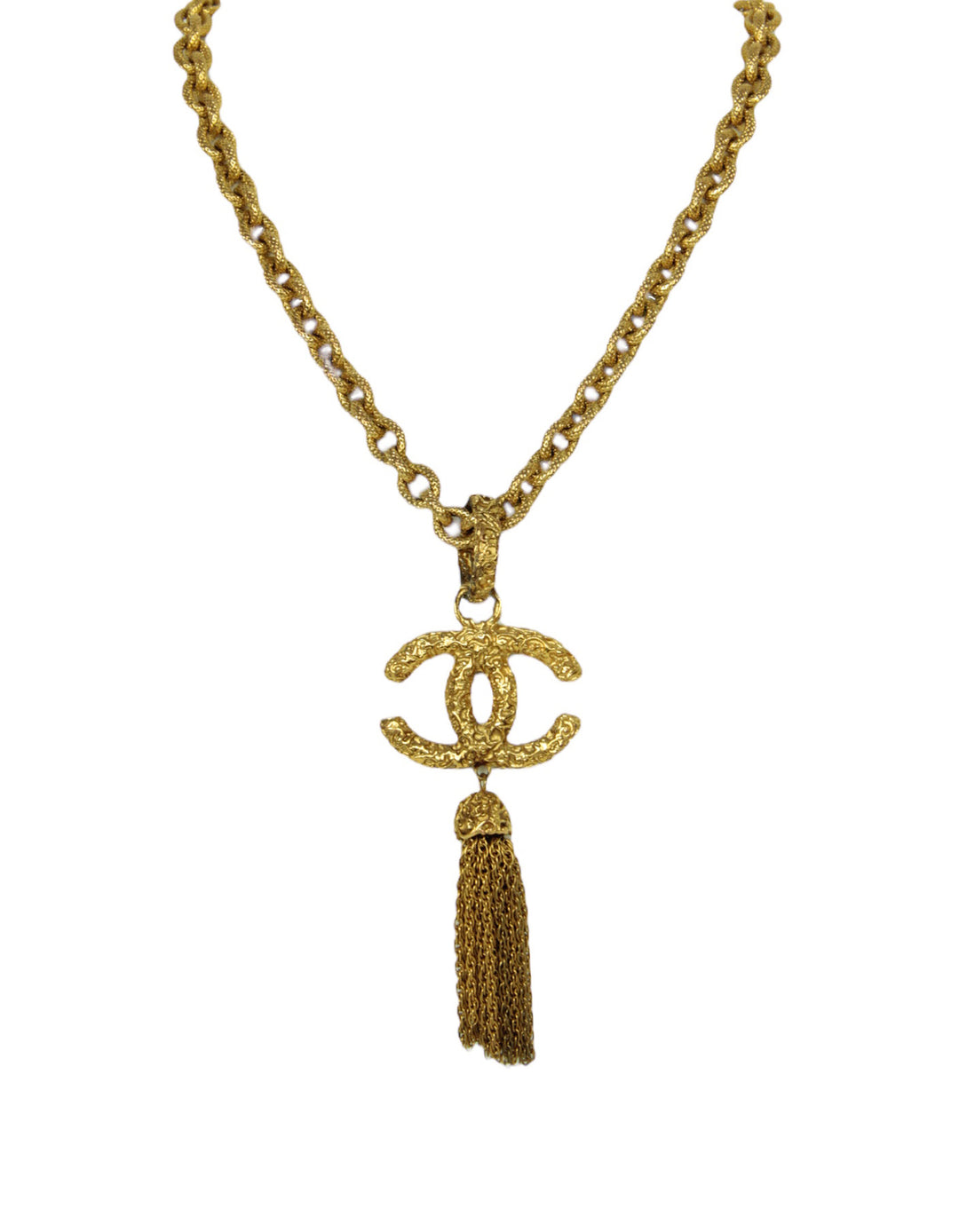 Chanel Vintage Quad Loop CC Logo Cut Out Necklace | Rent