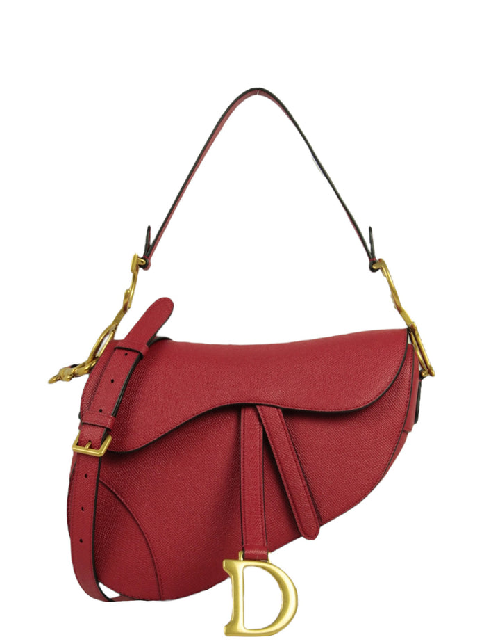 Christian Dior Red Calfskin Saddle Bag w/ Strap – ASC Resale