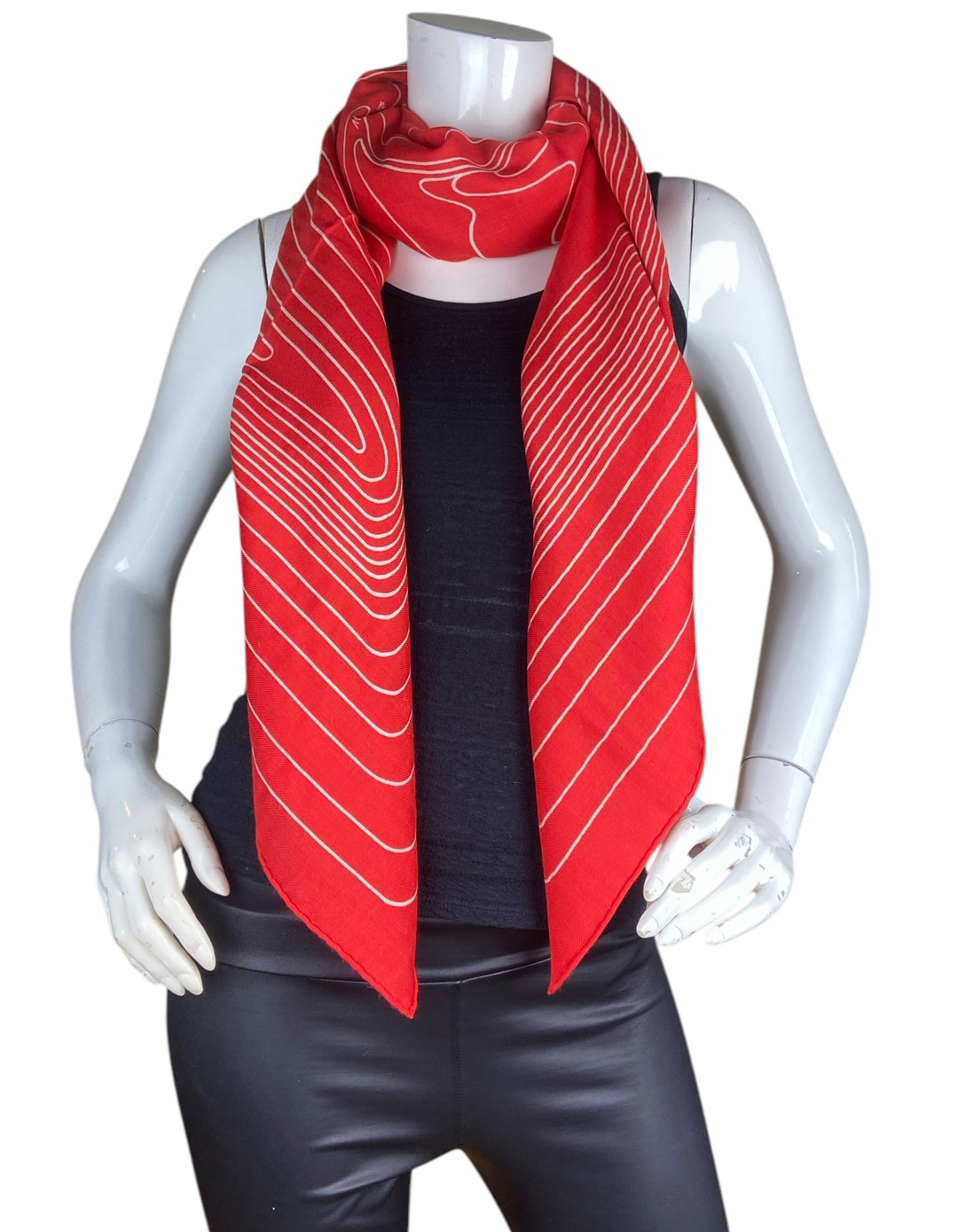 Hermes Red Pegase Paysage 140 Silk/ Cashmere Shawl – ASC Resale