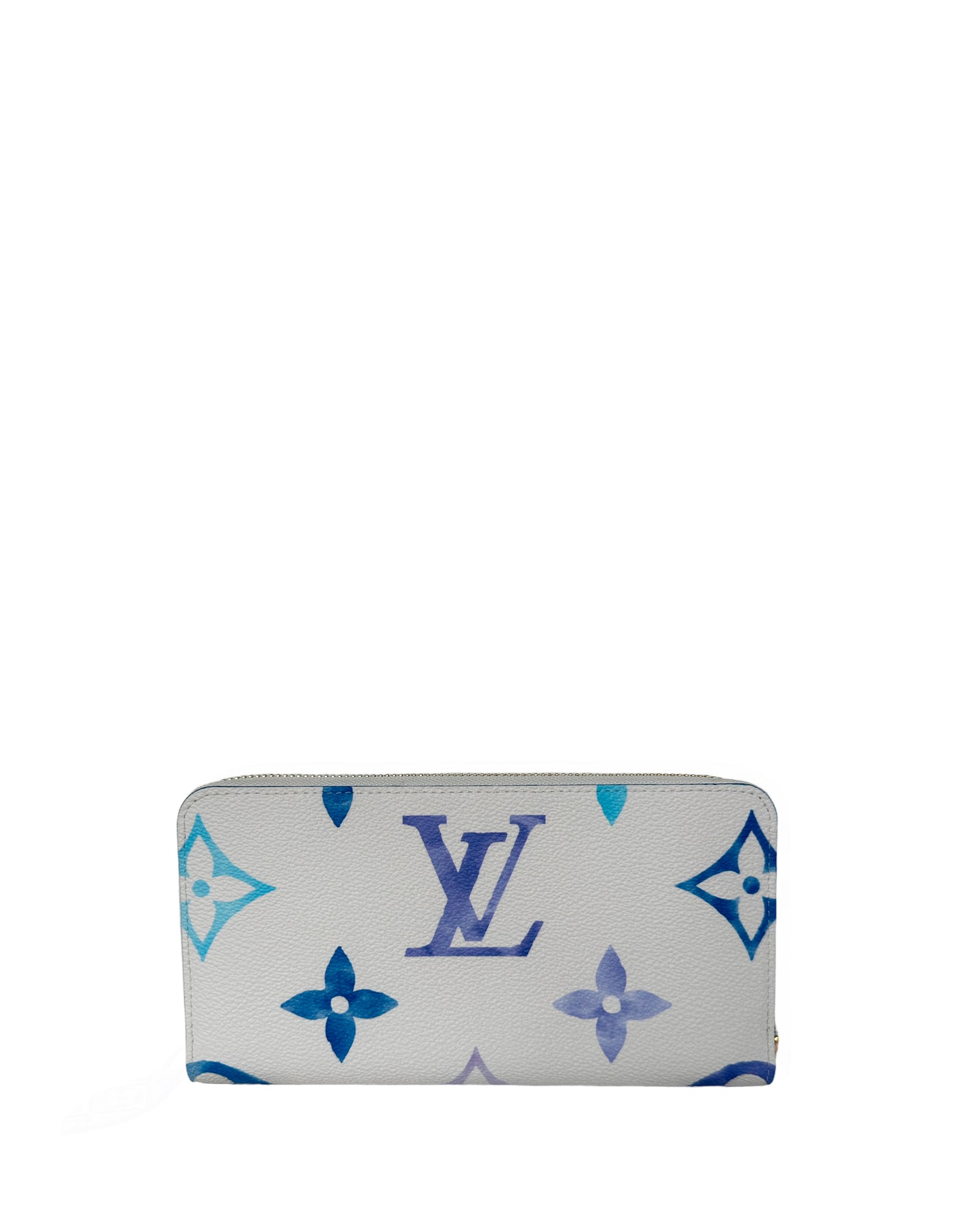 Louis Vuitton Limited Edition Resort Blue Watercolor Monogram Giant Zippy  Wallet - Yoogi's Closet