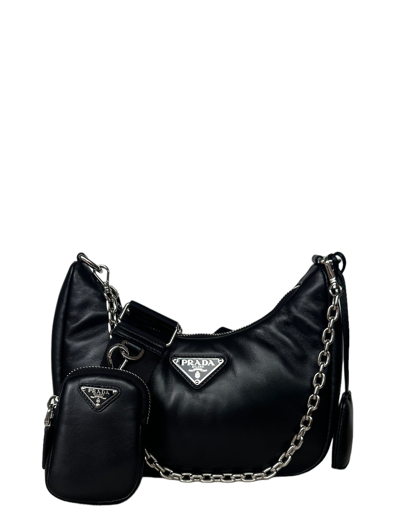 Black Padded Nappa-leather Prada Re-edition 2005 Shoulder Bag
