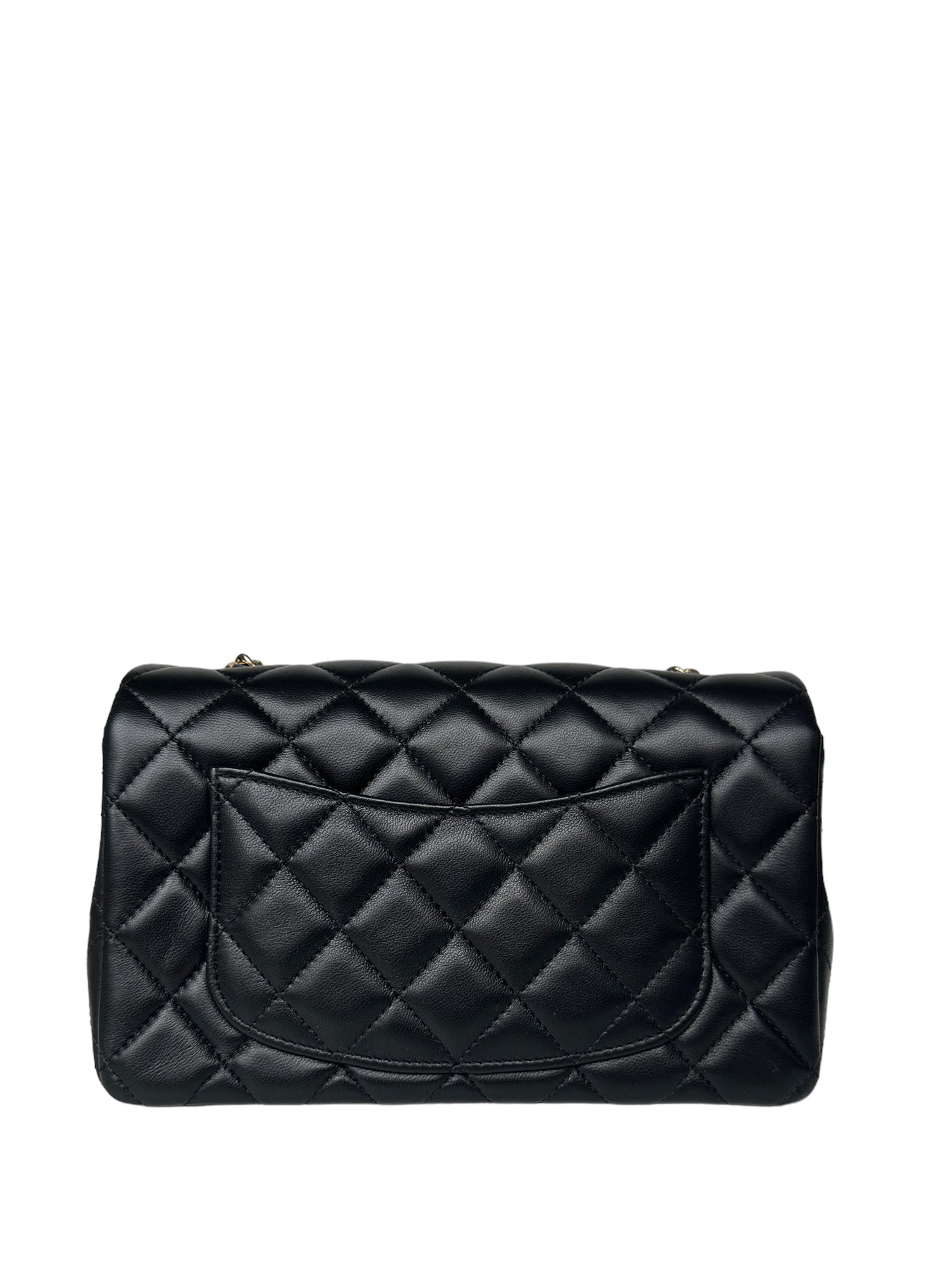 Chanel Black Lambskin Leather Quilted Rectangular Mini Flap Bag