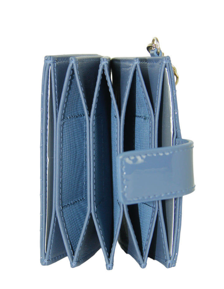 Christian Dior Blue Patent Lady Dior Jasmine Card Holder – ASC Resale