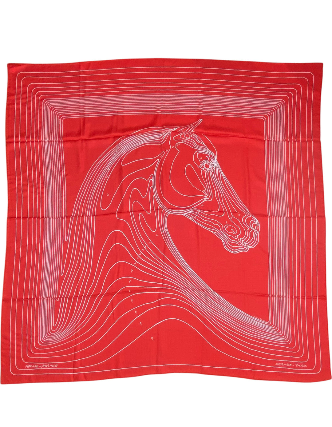 Hermes Red Pegase Paysage 140 Silk/ Cashmere Shawl – ASC Resale