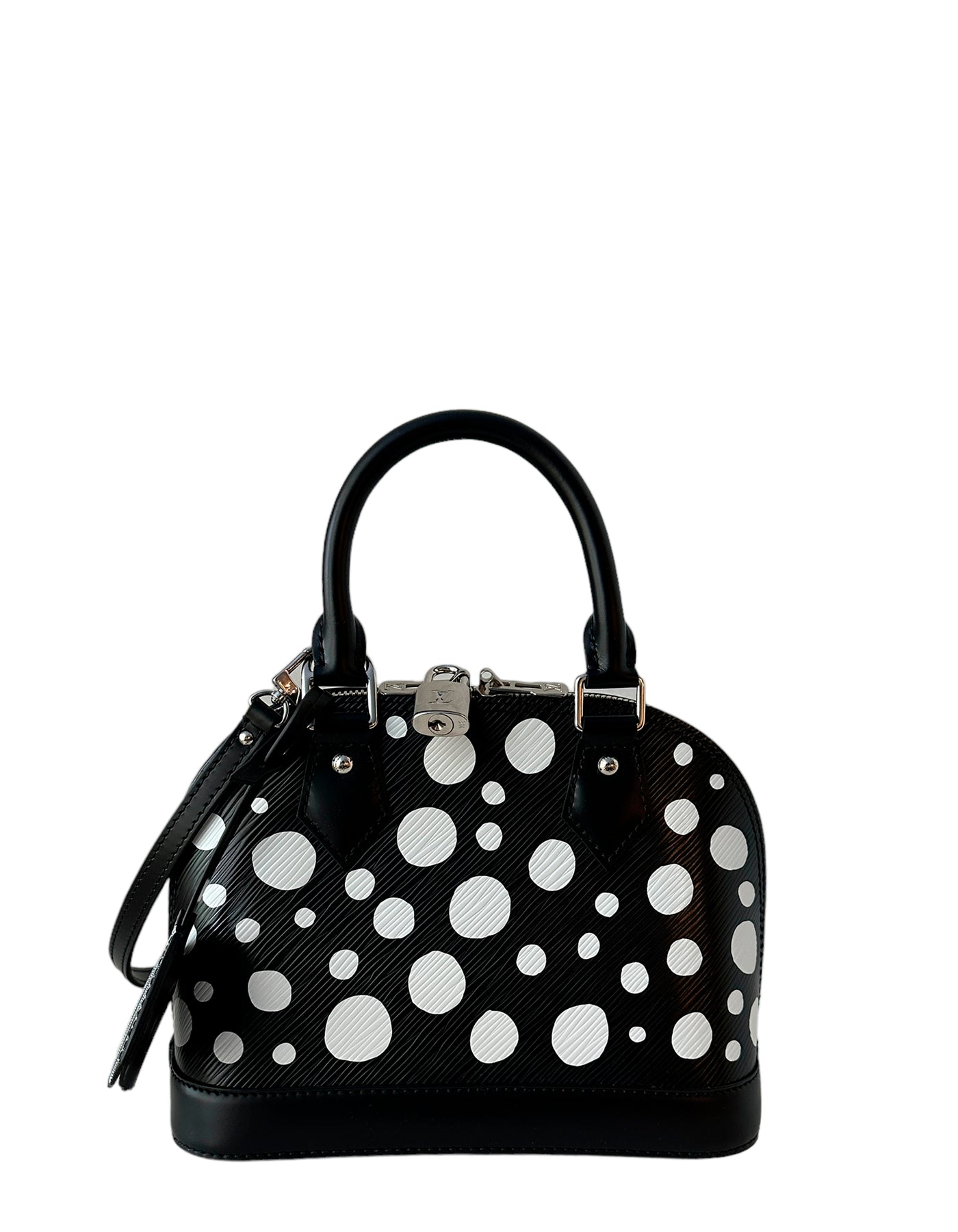 Louis Vuitton 2023 LV x YK Kusama Dots Black Epi Leather Alma BB Bag