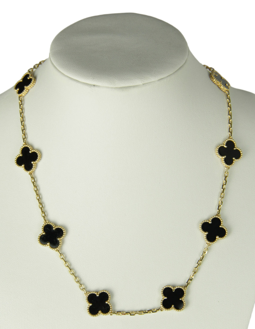 Van Cleef & Arpels 18K/Black Onyx 10 Motifs Vintage Alhambra