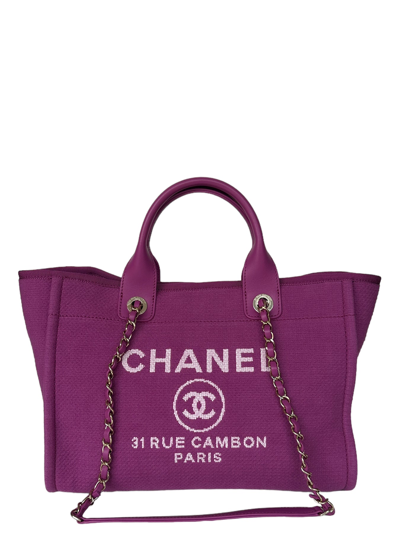 Chanel Mixed Fibers Magenta Small Deauville Tote Bag – ASC Resale