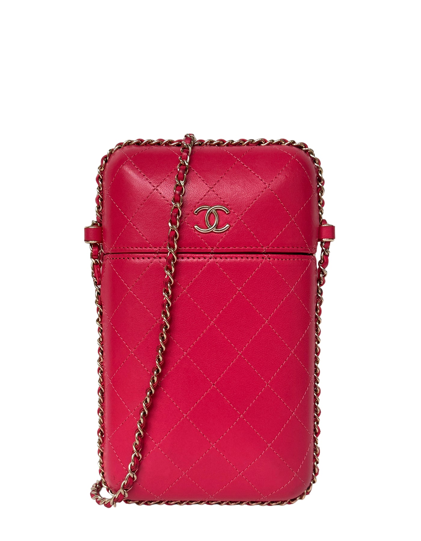 Chanel Vintage Pink Caviar Timeless Wallet On Chain WOC For Sale