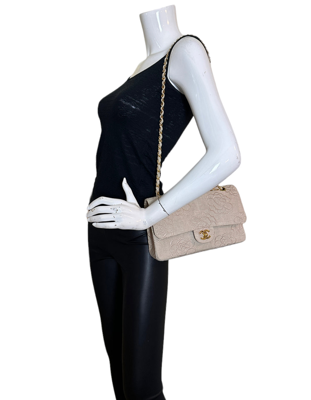 ⭐️CHANEL⭐️カメリア Chanel Ivory Canvas Camellia Embroidered Double Flap Classic – ASC