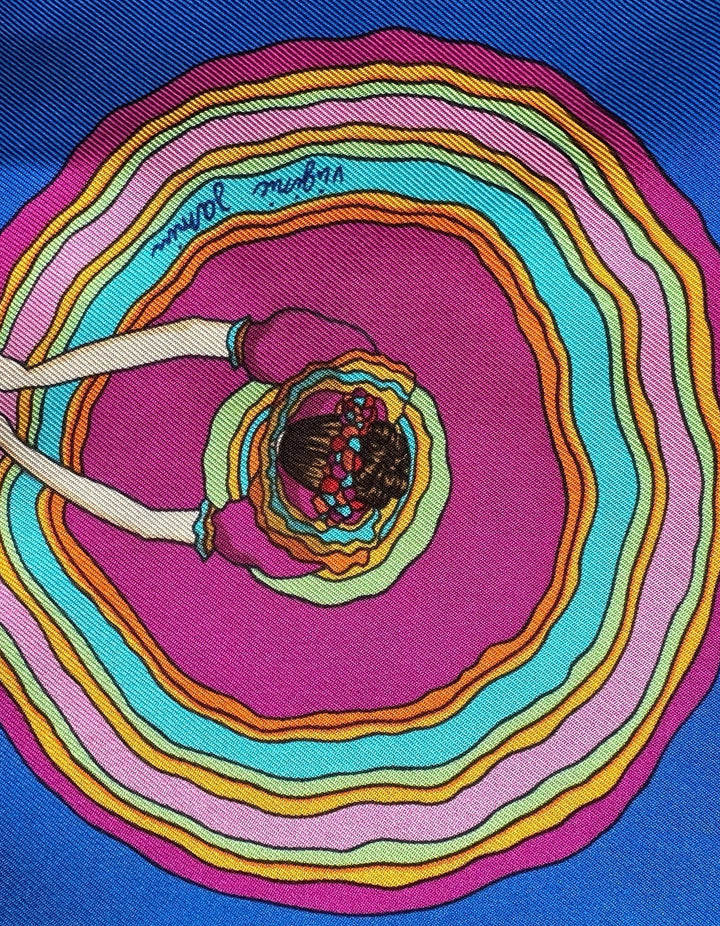 Hermes Blue Belles du Mexique 90cm Silk Scarf – ASC Resale