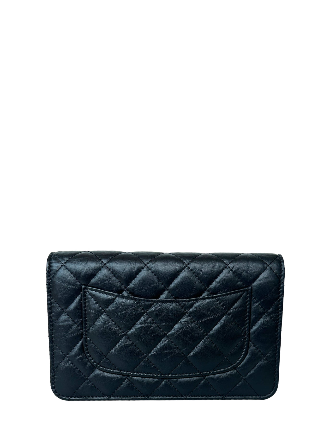 Chanel 2023 Calfskin So Black Quilted Reissue Wallet On Chain WOC