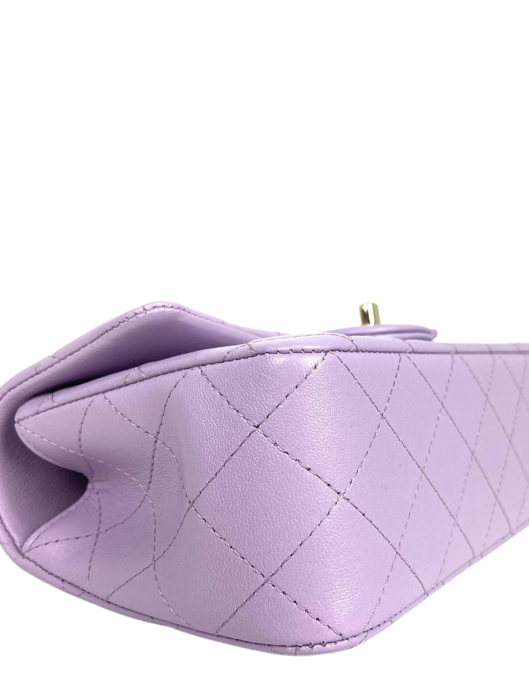 Chanel 2024 Light Purple Lambskin Leather Quilted Mini Top Handle