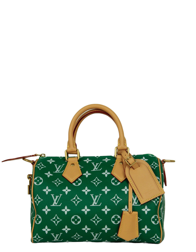 Louis Vuitton Green Soft Calfskin Monogram Speedy P9 Bandouliere