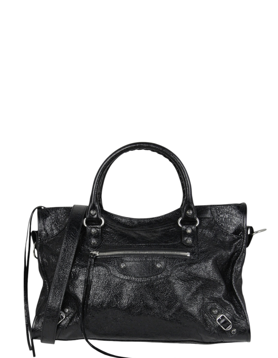 Balenciaga Taupe Cross Perforated Lambskin Leather Motorcycle City