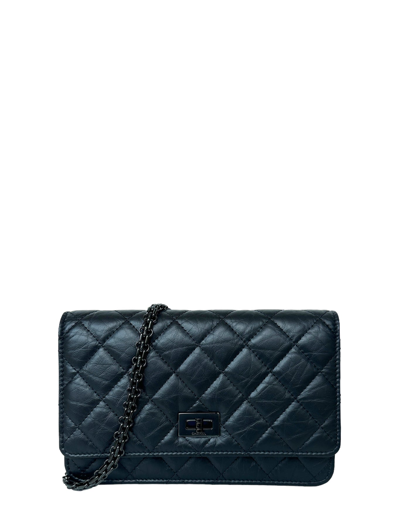 Chanel 2023 Calfskin So Black Quilted Reissue Wallet On Chain WOC Cros –  ASC Resale