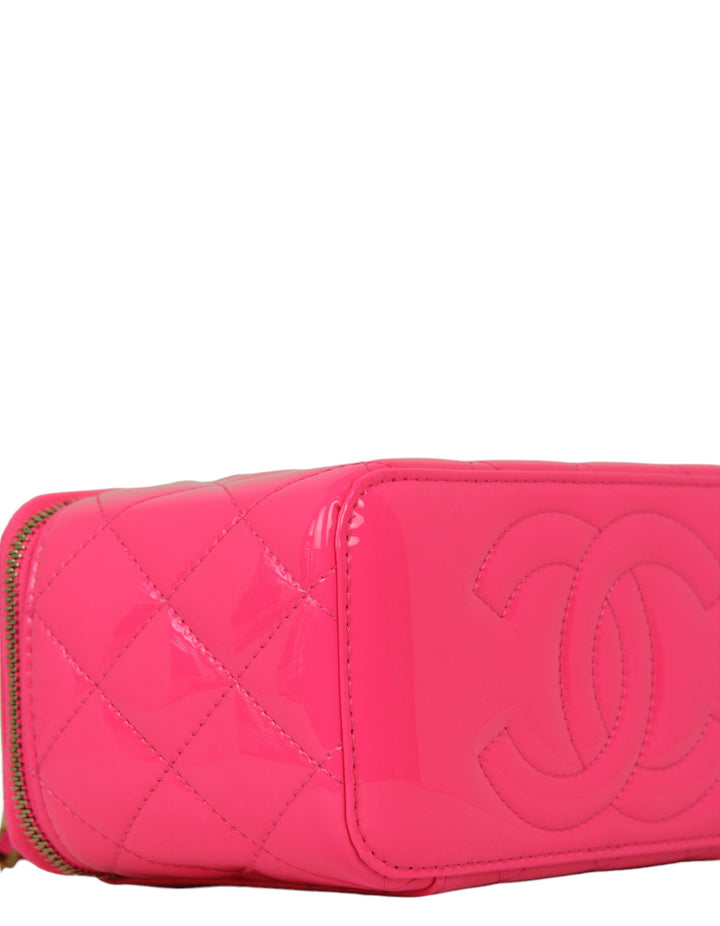 Chanel Neon Pink Patent Pearl Crush Small Vanity Case – ASC Resale