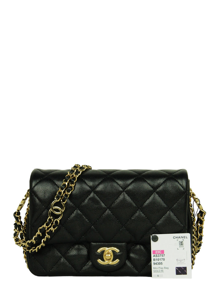 Chanel Black Lambskin Leather 10