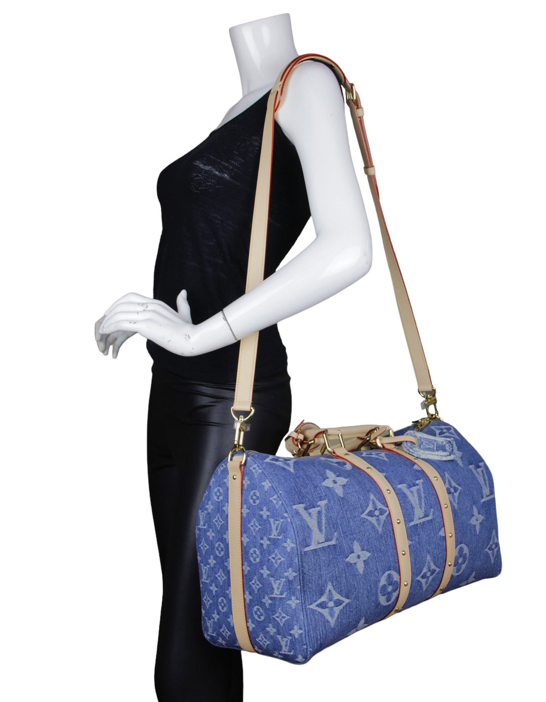Bandouliere 45 Louis Vuitton Blue Duffle Bag Louis Vuitton Denim