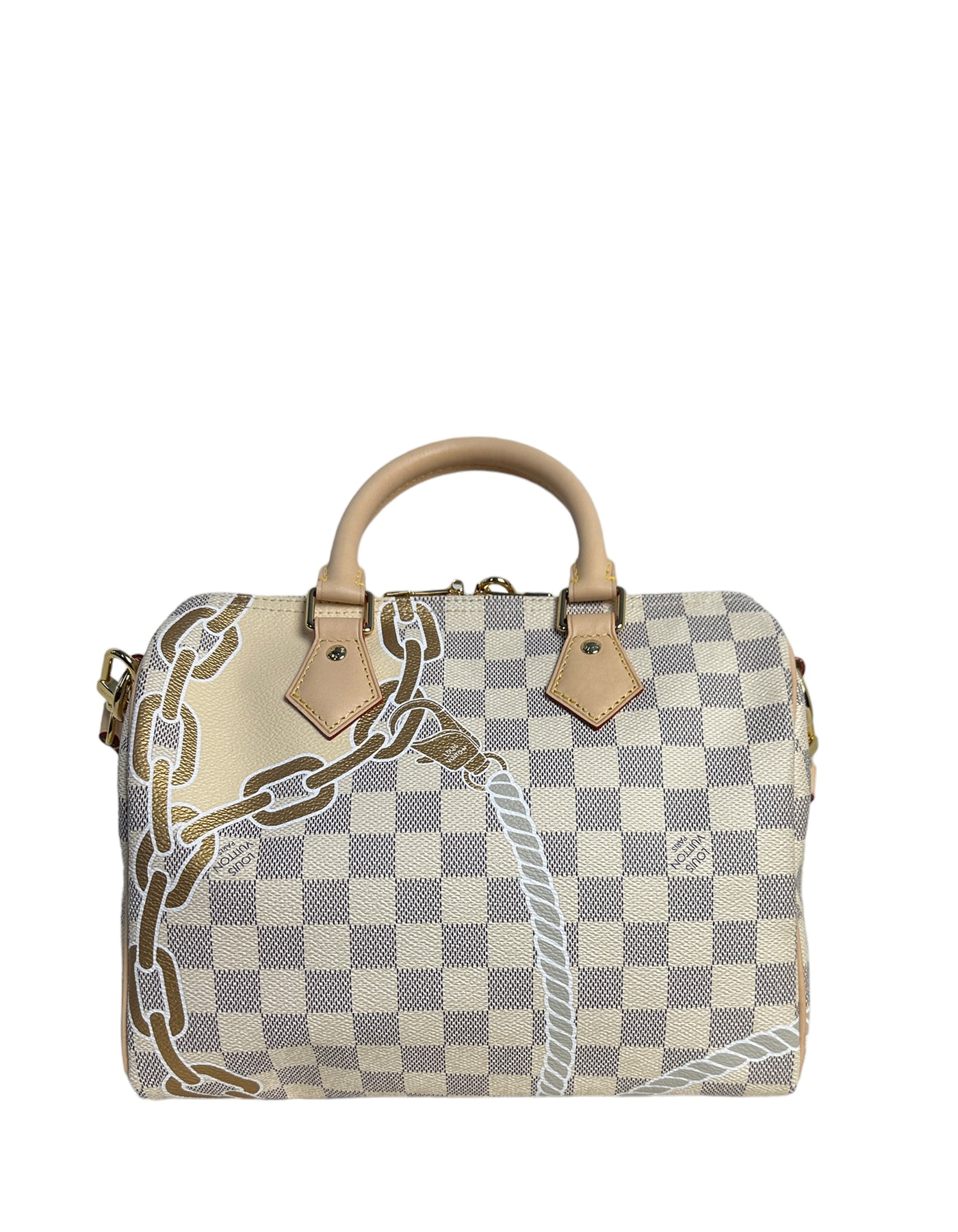 Louis Vuitton Speedy Bandouliere Bag Limited Edition Nautical Damier 25 White