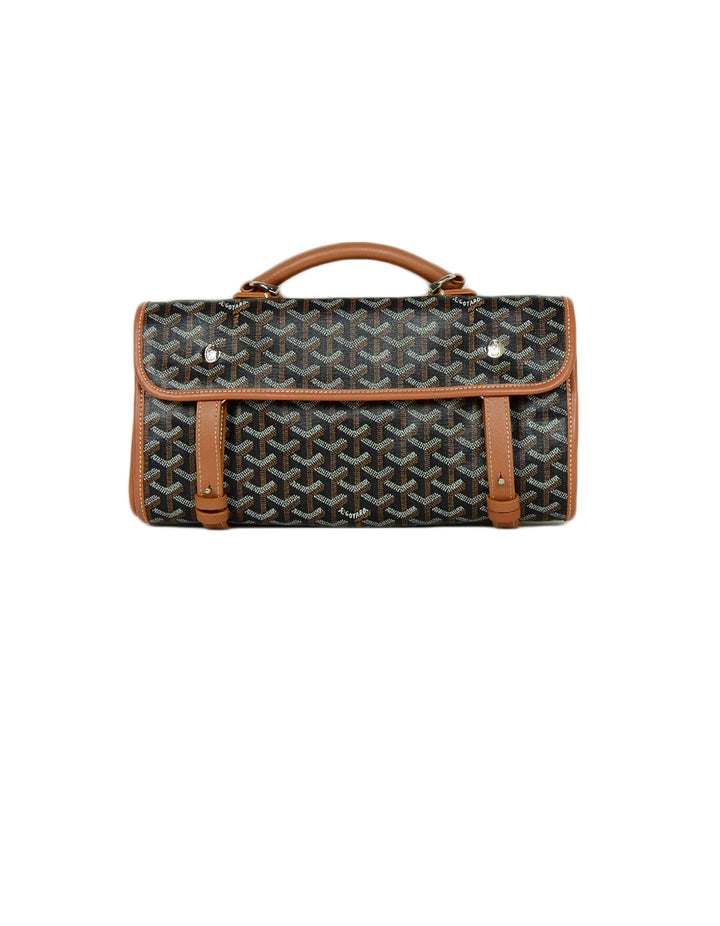 Goyard Black Tan Canvas Goyardine Saint-Leger Briefcase