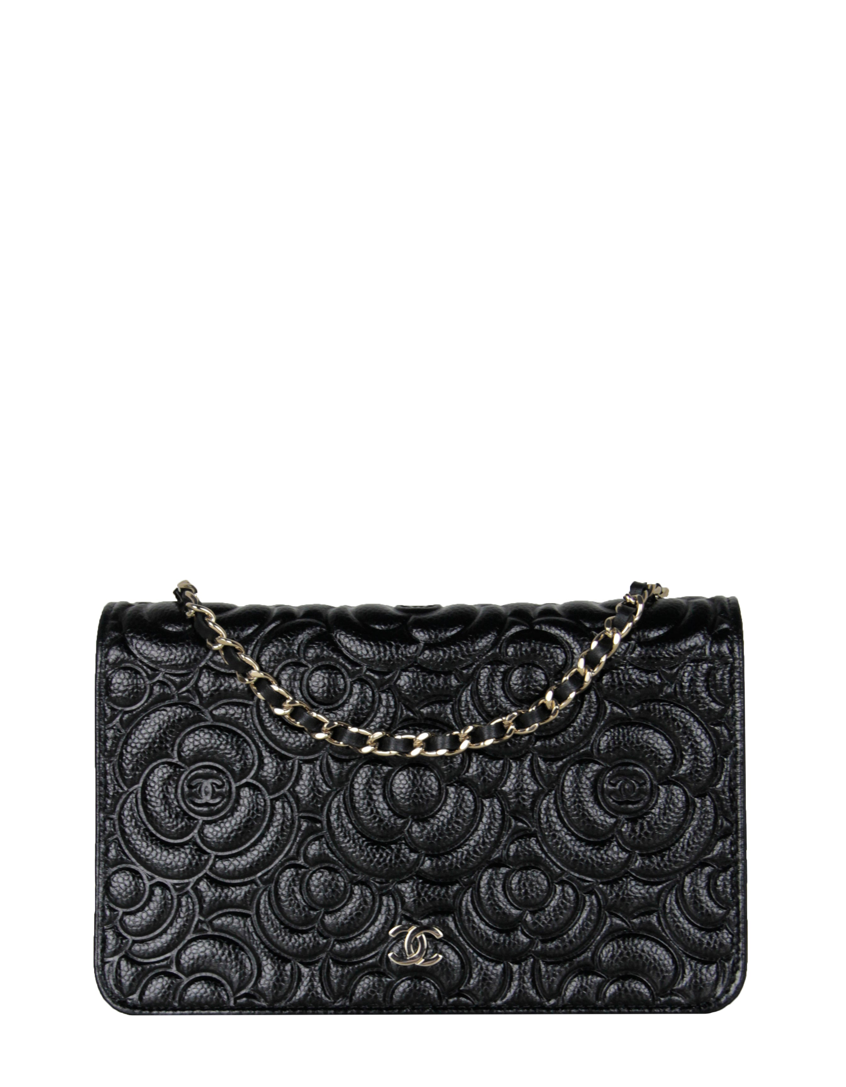 CHANEL 1980's Coco Mademoiselle Coin Black Camellia Flower