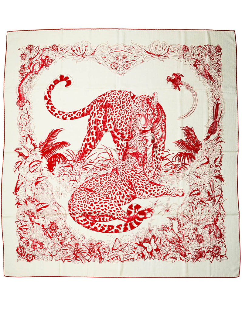 Hermes Shawl / Scarf Jungle Love Tattoo Cashmere Silk 140 cm