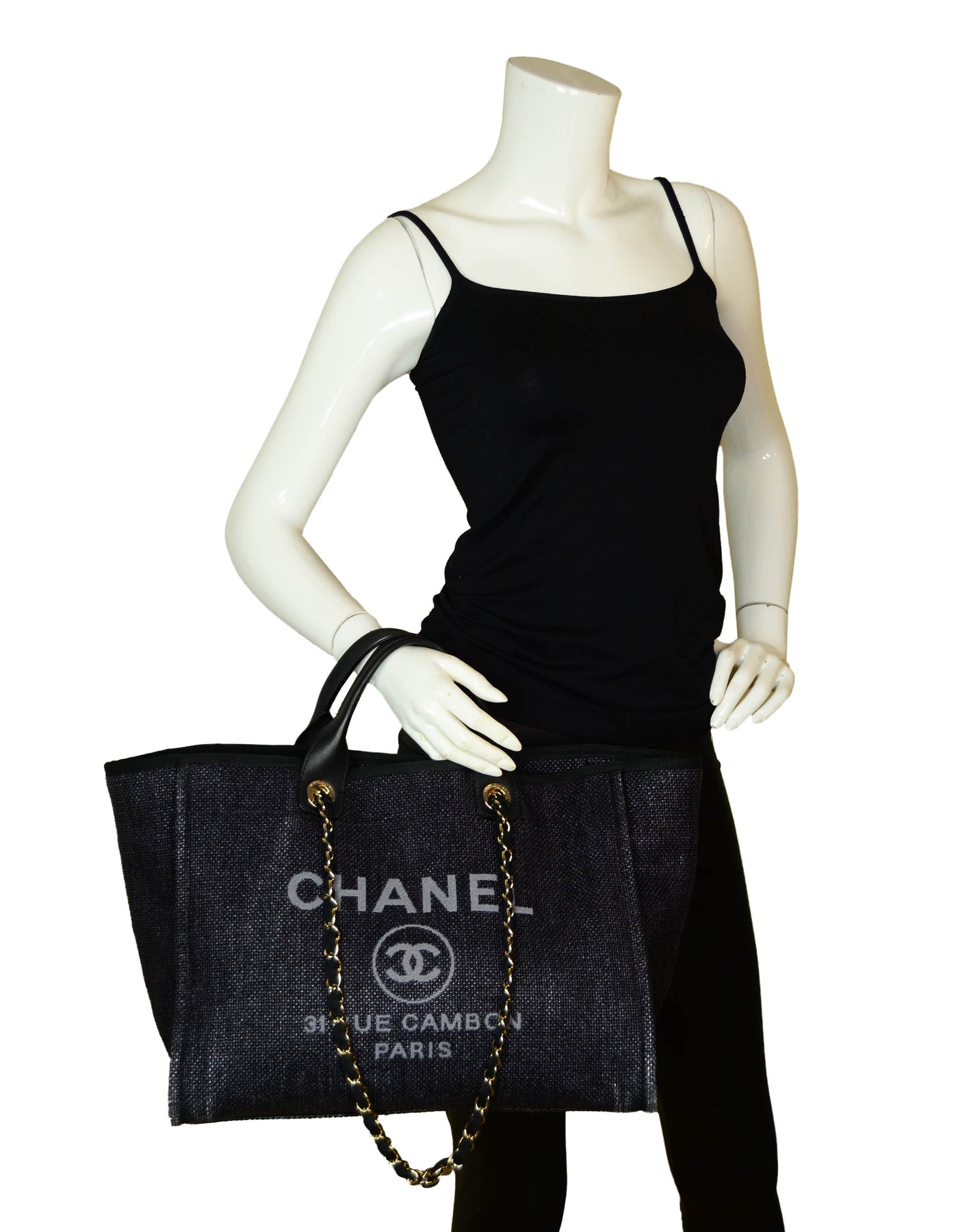 Chanel Black Woven Straw Raffia Medium Deauville Tote Bag – ASC Resale