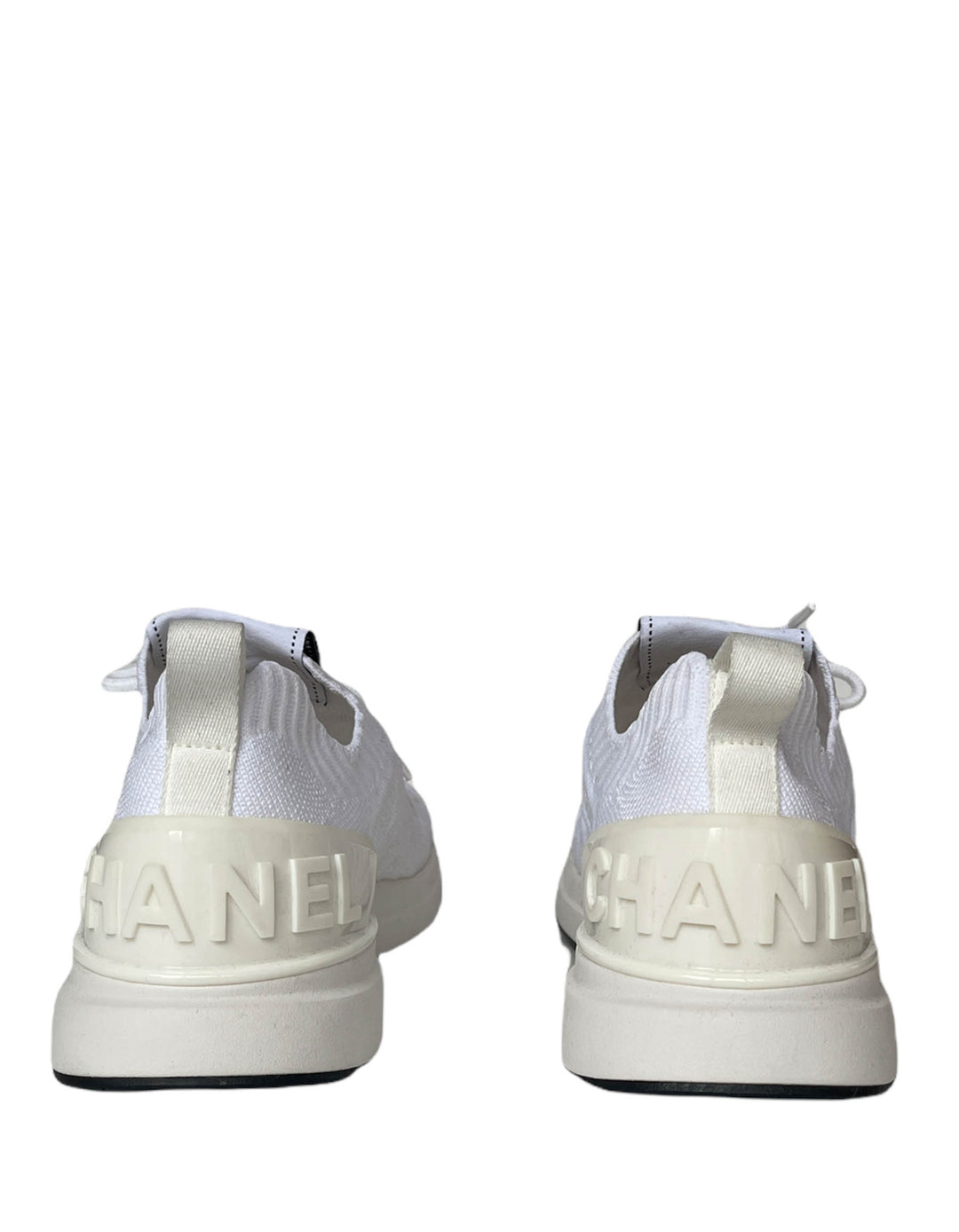 Chanel White Quilted Knit Sock Low Top Athletic Sneakers sz Chanel White Quilted Knit Sock Low Top Athletic Sneakers sz