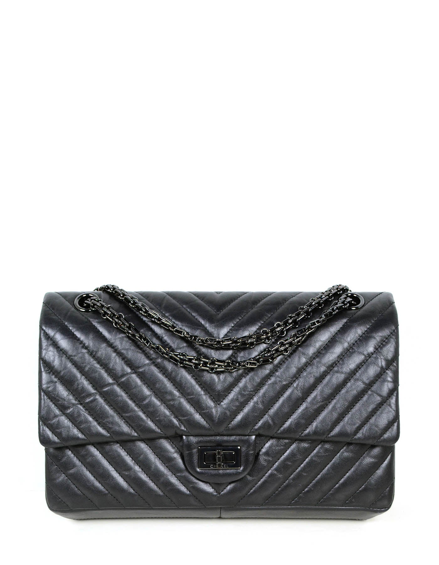 Chanel So Black Calfskin Quilted 2.55 Reissue 226 Flap Bag – ASC