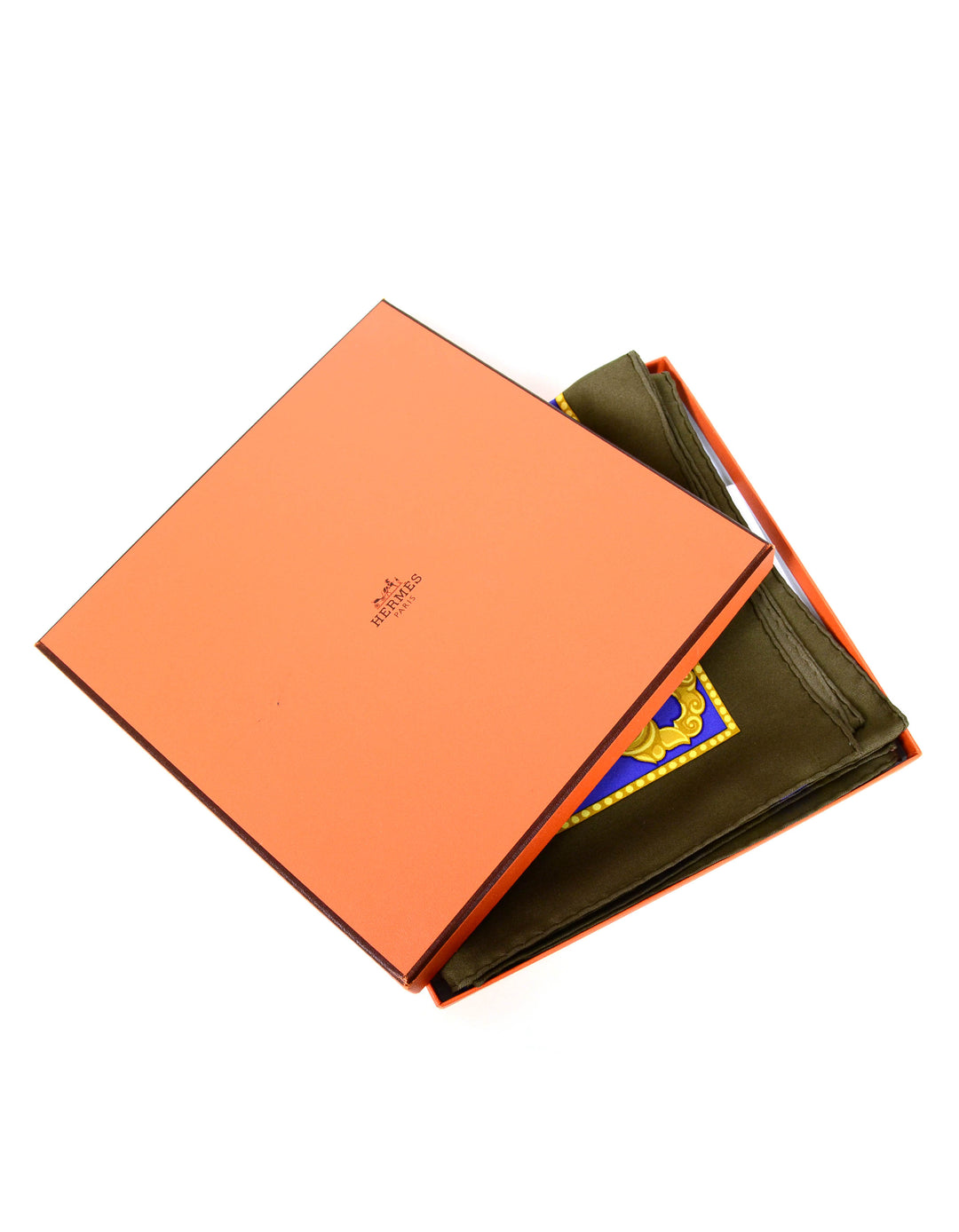 Hermes Blue/Gold Les Bissone de Venise 90cm Silk Scarf – ASC Resale