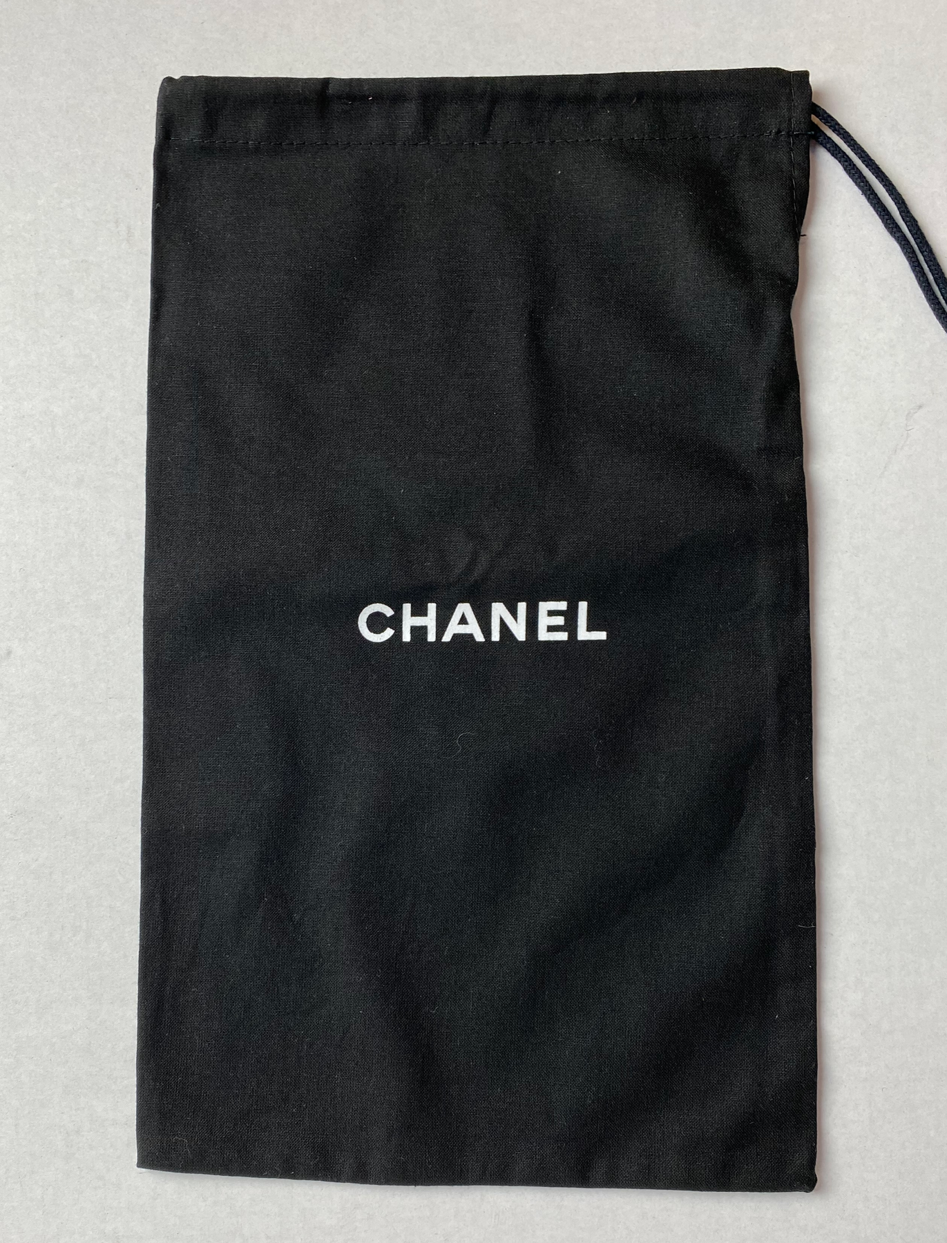 100% Auth Chanel Set of Two Black Shoe/ Small Bag/ Wallet Dust Bags 13x  7.75