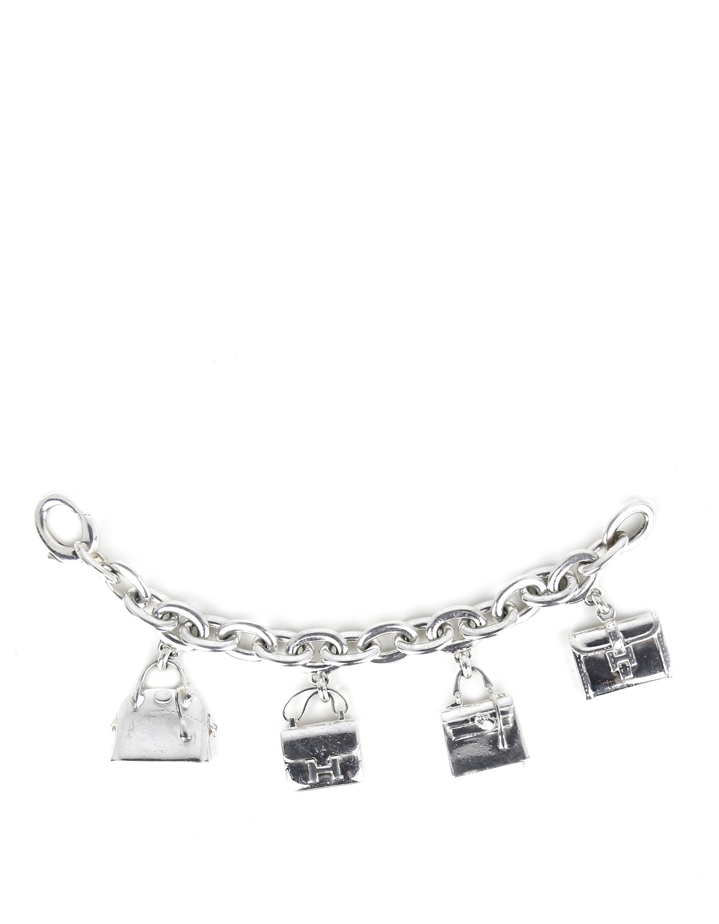 Hermes Sterling Silver Bag Charm Bracelet, 1stdibs.com