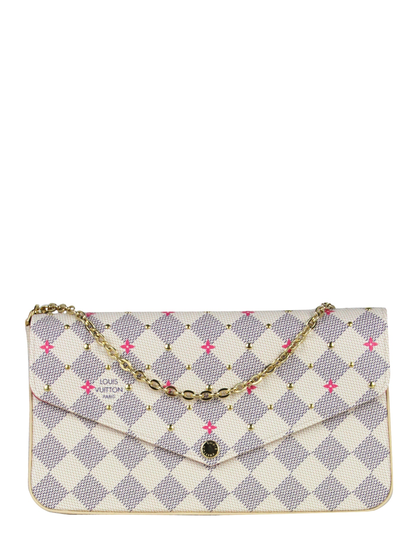 Louis Vuitton Damier Azur Studs Felicie Chain Wallet Crossbody Bag – ASC  Resale