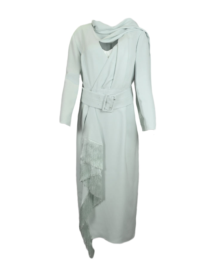 Ralph & Russo NWT Mint Fringed Silk-Crepe Midi Dress IT46/US 10 rt. $6 –  ASC Resale