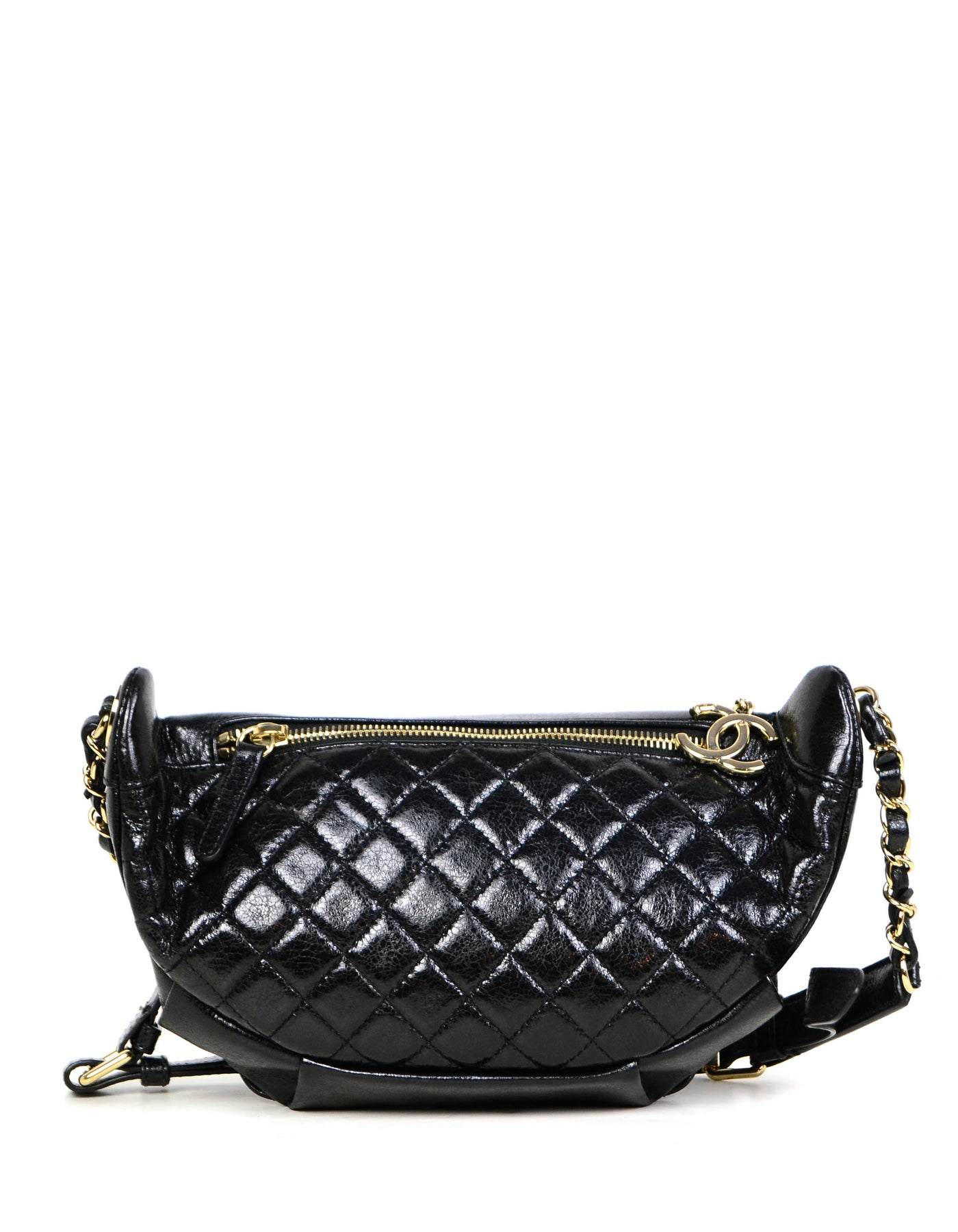 Chanel Black Crumpled Calfskin Bi Quilted Waist Bag Fanny Pack – ASC Resale