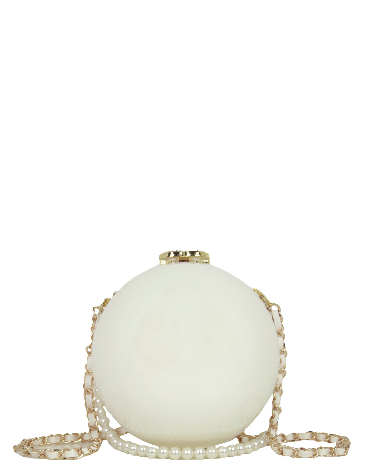Chanel vip gift pearl ball clutch bag