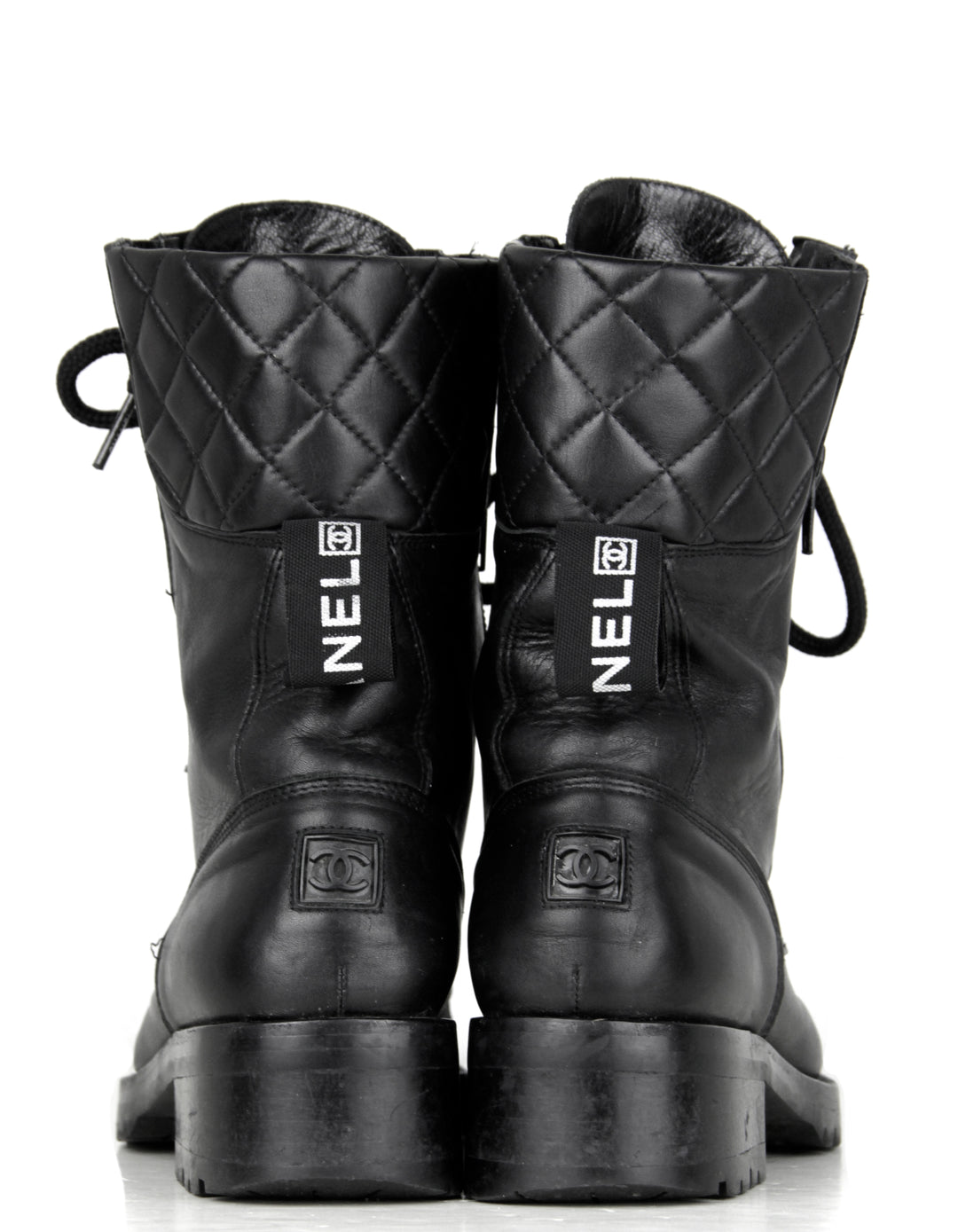 Chanel black combat boots clearance