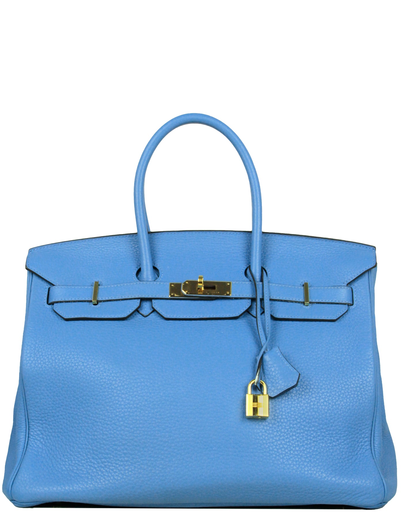 Hermes Blue Paradis Taurillon Clemence Leather 35cm Birkin Bag