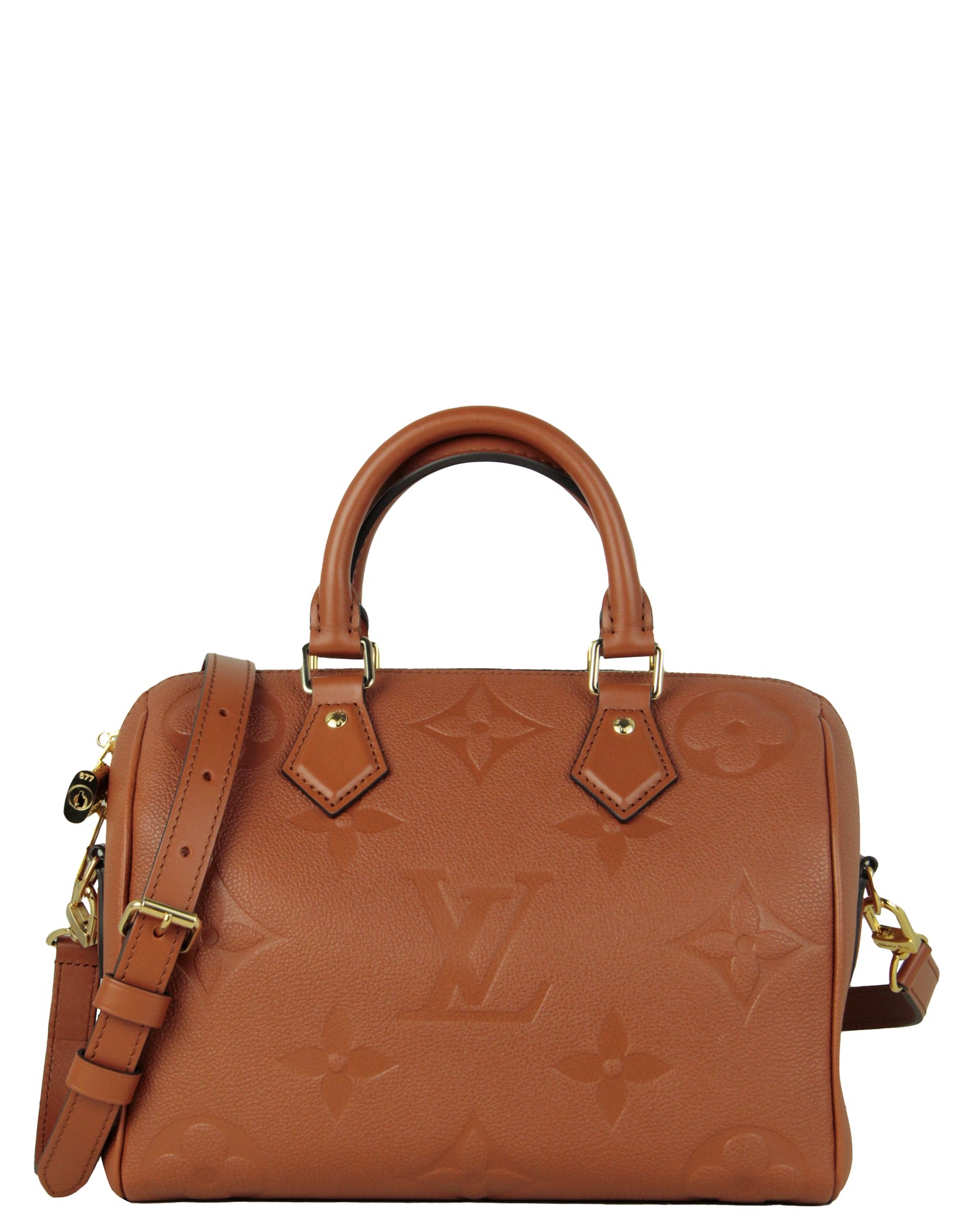 LOUIS VUITTON Speedy 25 Bag in Dark Brown Embossed Empreinte Leather